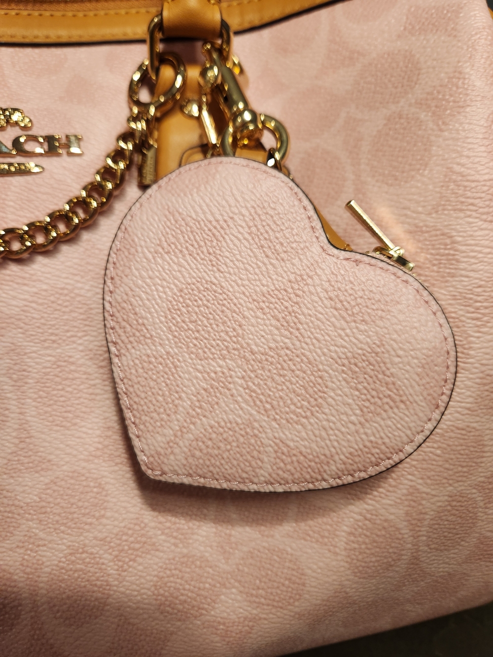 Coach Powder Pink Heart Key Charm with Gold Hardware NWT FACTORY WRAPPED